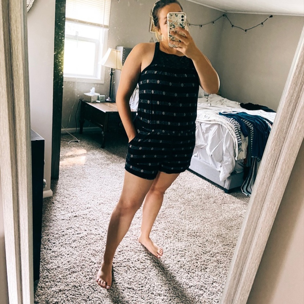 Old navy black and white romper